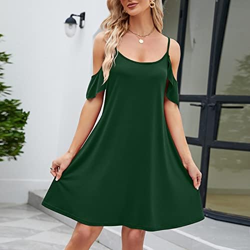 Vestido casual de verão de verão de espaguete com cinta mangas da cintura alta praia longa maxi sol vestido boêmio vestidos