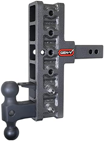 GEN-Y GH-426 MEGA DOUTIA AJUSTÁVEL EXFETO DE OFFSET HITCH COM GH-031 BALL DUAL BALL, GH-032 Pintle Lock para 2 Receptor-10.000 lb Capacidade de reboque-1.500 lb Peso da língua