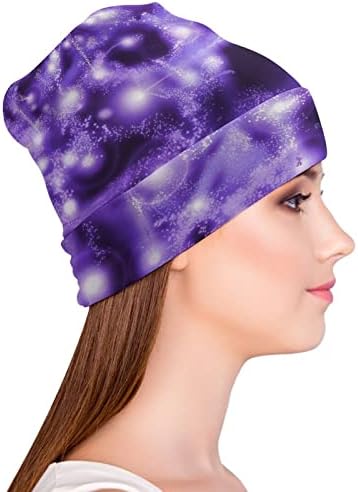 Gorro púrpura de neon unissex chapéu de tampa de caveira quente tampa de pulôver para dormir casual um tamanho