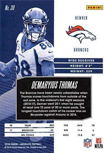 2018 panini absoluto 30 Demaryius Thomas Broncos