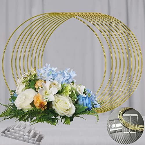 YALLOVE 10 PCS PEDENTE CENTRAL DE MABELA FLORAL COM FLORAL, Ring Stand com uma base de acrílico cristalina para