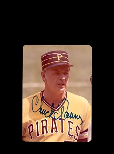 Chuck Tanner assinou o 4x5 Snaphot Pittsburgh Pirates, 1970, piratas em Wrigley