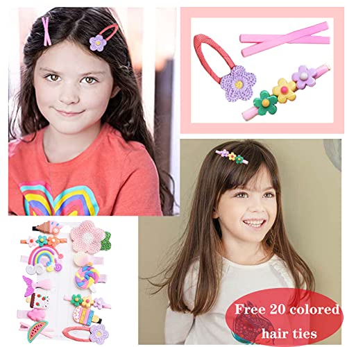 52pcs clipe de cabelo para bebês, acessórios para cabelos para meninas da criança, clipes de cabelo infantis para estilo, doces de flores Frutas de arco -íris clipes de cabelo fofos para meninas