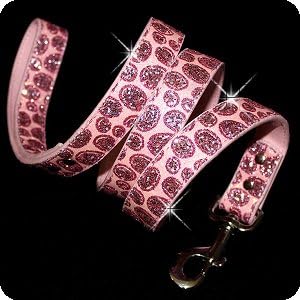 Arcado de fusion shinestone fivela glitter coleira - rosa/prata, pequeno