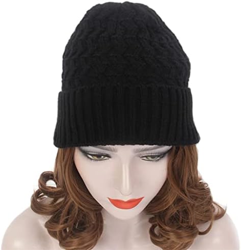 Scdzs Fashion Europeu e American Ladies Hair Hapéu Black Knit Hat Hat Chap