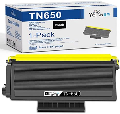YOISNER TN650 TN-650 High Yield Toner Cartridge Replacement for Brother TN650 Toner DCP-8080DN, DCP-8085DN, HL-5350DN, HL-5370DW, MFC-8480DN, MFC-8690DW, MFC-8890DW Printer 1 Pack