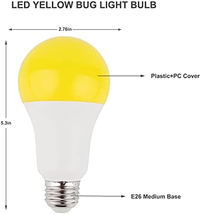 Lâmpada amarela de âmbar âmbar u4glory - A21 E26 Base média 15W 1500lm, 2200k Bulbos liderados por brilho âmbar 2200k