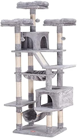 Heybly Cat Tree 73 polegadas xxl grande torre de gatos para gatos internos, condomínio de móveis de gato de vários níveis para