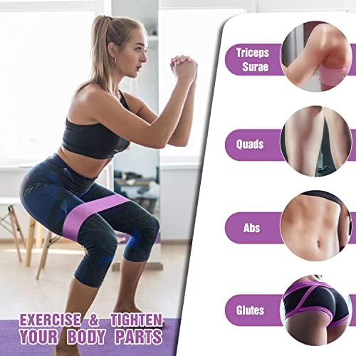 Bandas de resistência a tecidos otempo Conjunto, bandas de espólio para mulheres/homens, 3 níveis exercícios de exercícios para pernas e bunda, banda de loop de trechos que não deslizam para fitness home/ginásio, ioga, pilates