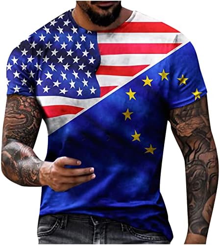 2022 New Mens American Bandle T-shirt verão Casual Manga curta impressão gráfica Muscle Athletics Tee Blouse patriótica