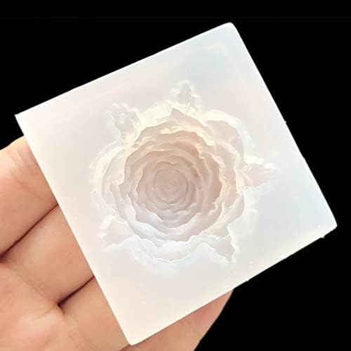 Yayatty 5 pcs 3d flor de cristal rosa resina silicone
