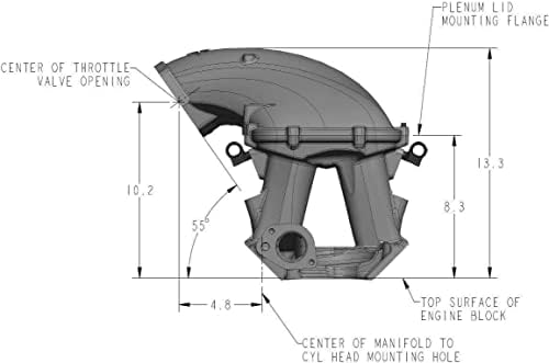 Novo coletor Holley 8.2 HI-RTAM EMFI, acabamento prateado, 1500-7000 rpm, 105mm 1986-95 para o tampo lateral do flange do corpo