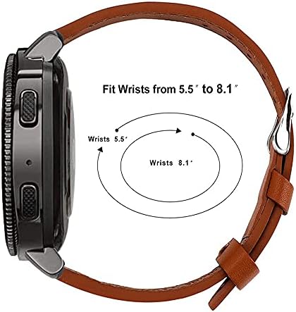 Relógio de 22mm Banda de couro genuíno compatível com Samsung Galaxy Watch 3 45mm/Galaxy Watch 46mm/engrenagem S3