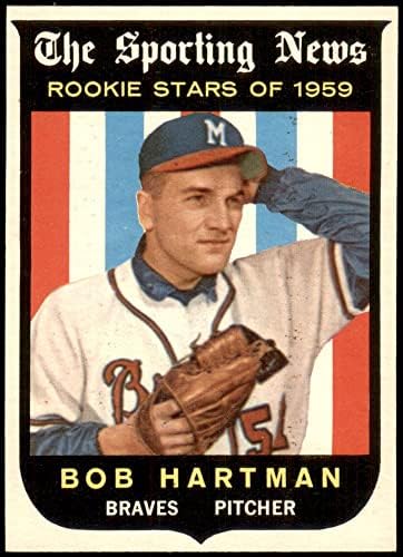 1959 Topps 128 Bob Hartman Milwaukee Braves NM+ Braves