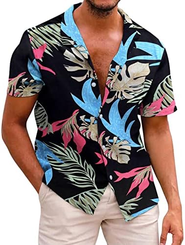 Camisetas elegantes para homens, 2023 camisas florais havaianas masculinas Button Down Down Holiday Beach Circhas de verão Roupas
