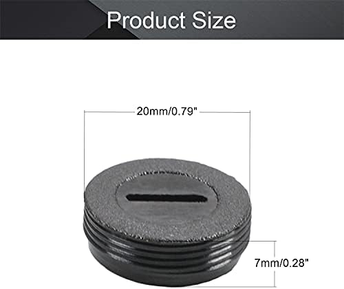 Bettomshin 5pcs Caps de escova de carbono 20mm O.D. 7 mm de espessura tampa do motor tampa de plástico Frea preta preta