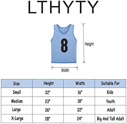 Lthyty 12 pacote numerou as camisas/babadores de futebol/Pinnies/colete de treinamento em equipe para crianças adultas.