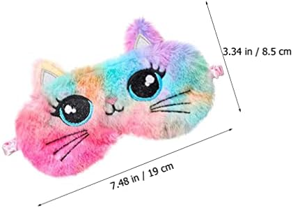 Crianças espetadas máscara máscara de seda máscara de dormir macuscha de olho na capa de olho 4pcs desenho animado olho de gato de olho de gato macio macio de olho na capa da sombra para crianças garotas viagens máscara de dormir máscara de dormir máscara de dormir