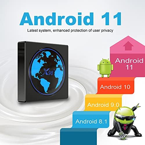 Caixa de TV Android 11.0, x98 mini amlogic s905w2 quad core ram 4gb ROM 64 GB Dual WiFi 2.4g/5.8g BT4.2 4K 6K AV1 Home Smart Media Player X96Q