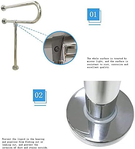 Luofdclddd barra de garganta ， Segurança de banheiro inoxidável sem barreira Segurança de banheiro não deslizamento barras de grama em U de pernas, barras de banheiro, maçanetas de banho para idosos com deficiência/6075cm