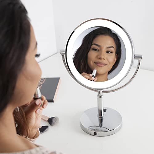 Espelho de maquiagem de 11 de Zadro Laguna 11 com luzes e ampliação de maquiagem LED LED com ampliação 10x/1 ou 5x/1x