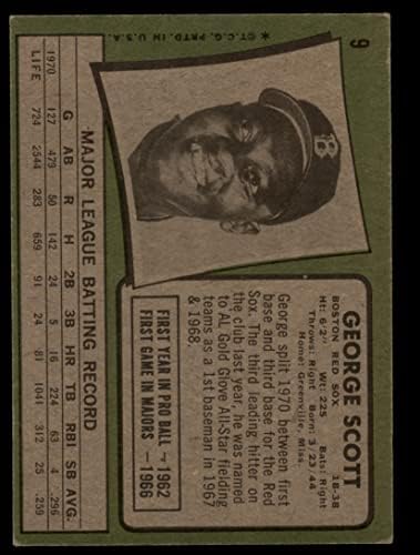 1971 Topps # 9 George Scott Boston Red Sox VG/EX Red Sox