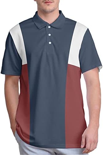 Camisas de golfe hivichi para homens camisa polo masculino engraçado swing patriótico camisa da bandeira americana louca