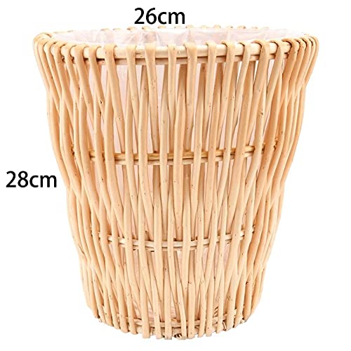 Liailjt lixo de quarto lata de 1pc Rattan Woven Wastepaper Basket Trash lata pode vasa