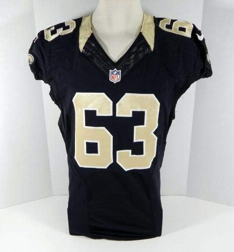 2014 New Orleans Saints Mike McGlynn #63 Jogo emitido em Black Jersey NOS0121 - Jerseys não assinados da NFL usada