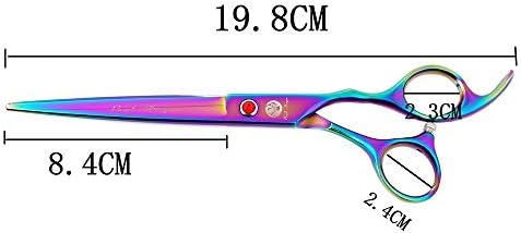 Dragão roxo de 7,0 polegadas Decoração de strass 3pcs Pet Brooming Scissors Capinho de cabelo Corte e tesouras
