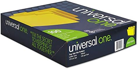 Pastas de arquivo 10504 universais, 1/3 Corte a guia superior, letra, amarelo/amarelo claro, 100/caixa