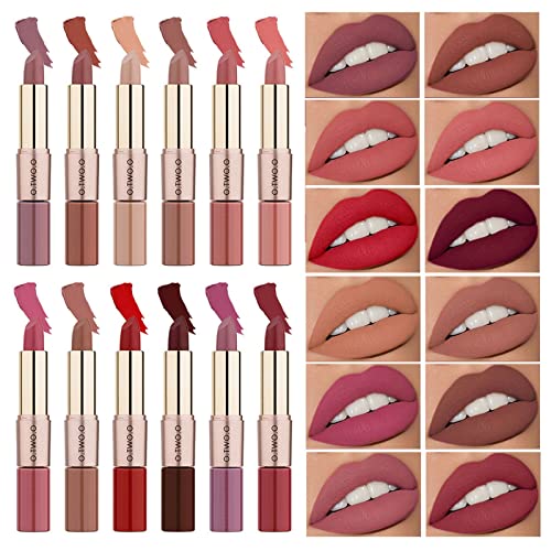 Lipstick para mulheres acabamento aveludado fosco 2 em 1 cor de ponta dupla de ponta dupla duradoura altamente pigmentada Lip Lip Cosmetic Cosmetic