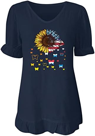 4 de julho camiseta camiseta para mulheres de manga curta camiseta camiseta de bandeira americana estrelas listradas camisa patriótica tops de túnica