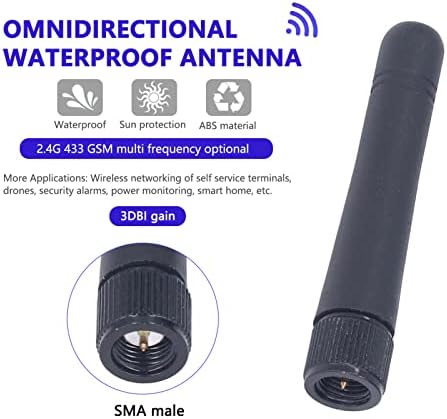 5pcs GSM 028 Antena omnidirecional, material ABS Material polarizado verticalmente Placa reta externa SMA Masculino à prova d'água Alto ganho de cola de alto ganho para 433m Sistema de leitura do medidor sem fio