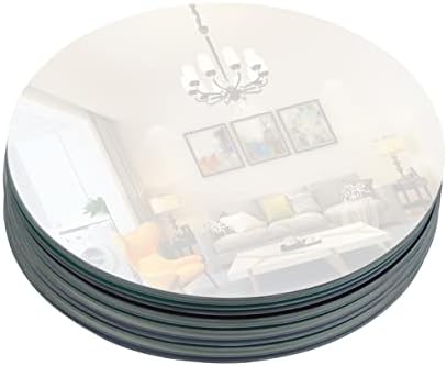 FOLUVUR 12pcs Round Mirror Mesa Central peça, bandeja de vela para decorações de recepção de casamento, bandeja de círculo redondo para festa, decorações de Natal Centerpieces, placas de velas de vidro, 10