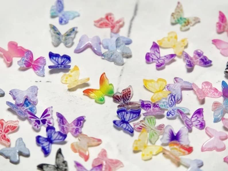 20pcs 3d Butterfly espalhado asas de unhas/borbolas mistas pregos decalque de arte/contagem de fadas colorida Manicure