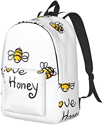 Ognot Bee Love Honey Print Large Computer Rucksack, Travel Laptop School Mackpacks, Daypack Casual, Livro para homens Mulheres