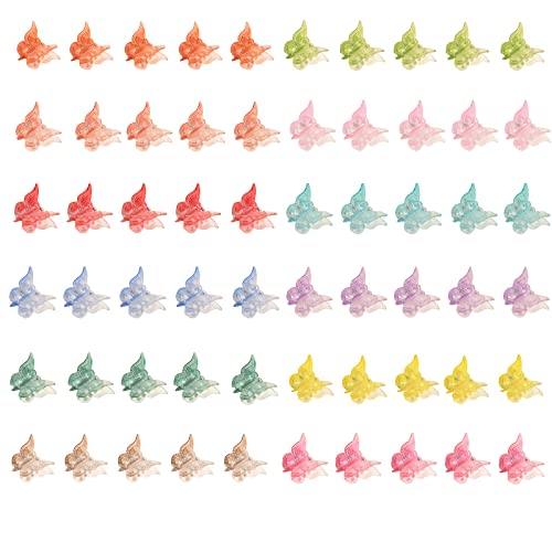 60 pcs clipes de cabelo borboleta Jelly cor mini clipes de cabelo fofo gradiente colorido transparência pequenas barretas