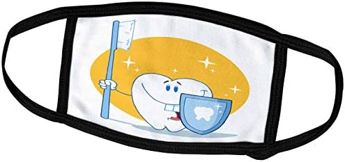 3Drose Happy sorridia de dente com escova de dentes e escudo - tampas de rosto
