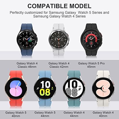 Bandas de 5 pacotes compatíveis com Samsung Galaxy Watch 5 Band Pro 40mm 44mm 45mm, Samsung Galaxy Watch 4 Band Classic 40mm 44mm