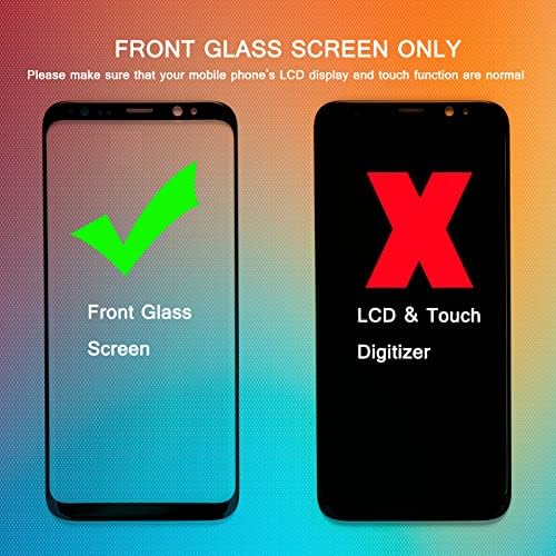 Uyghhk S8+ Substituição da tela, kit de reparo externo de vidro frontal compatível com Samsung Galaxy S8+ Plus SM-G955 Series 6.2