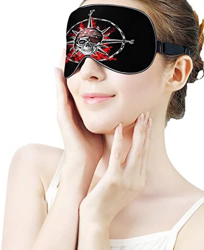 Crânio Pirata Compass máscara de cegão de olhos bonitos capa noturna engraçada com alça ajustável para homens homens