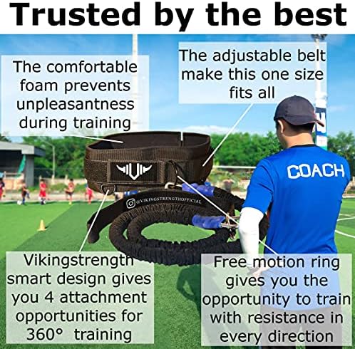 VikingStrength - 360 ° Resistência ao treinamento Bungee Band para velocidade, agilidade de condicionamento físico, força de velocidade - equipamento de ginástica para futebol, basquete, solo ou parceiro + App de treino de força V