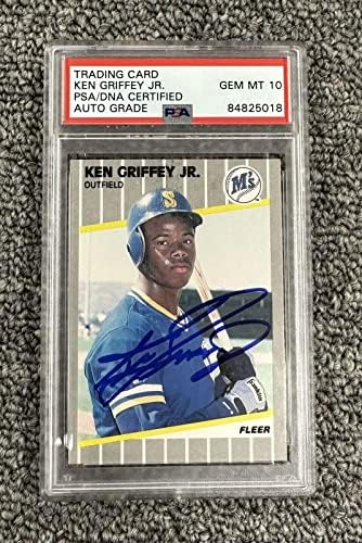 Ken Griffey Jr. 1989 Fleer 548 Cartão de beisebol assinado assinado PSA 10 - Baseball Slabbed Cartis autografados