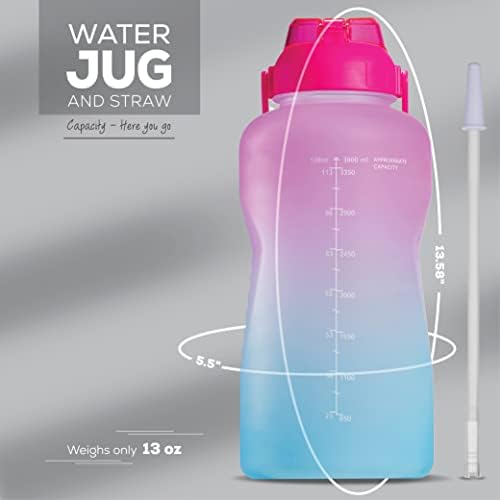Você tem esta garrafa de água motivacional viva com marcador de tempo, garrafa de água de galão com palha 128 oz/3.8L, jarro