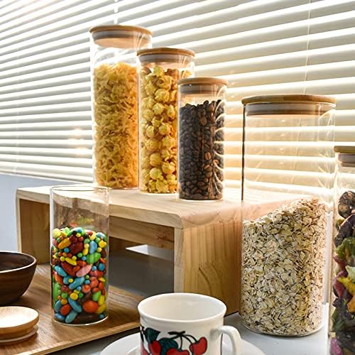 Conjunto de jarra de vidro dafugui de 3 peças, potes de armazenamento de vidro de alto borossilicato, potes de alimentos com