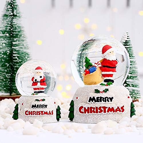 N/A Ball de cristal leve de Natal Papai Noel Tabela de bola de vidro com presente de véspera de Natal para crianças