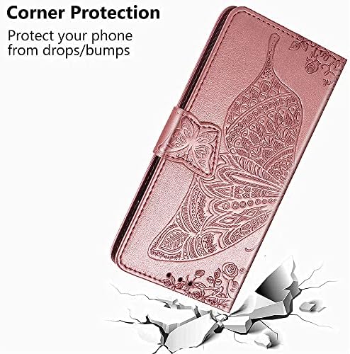ROPIGO PARA SAMSUNG Galaxy S23 Caixa de carteira Ultra 5G, couro premium de borboleta em relevo [Kickstand] [slots de cartas] [pulseira] [6,8 polegadas] Tampa do telefone para Samsung S23 Ultra