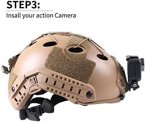 Montagem de capacete NVG de alumínio Compatível com a GoPro Hero 11 Black, Hero 10/9/8/7/6/5 preto, Insta360, Akaso, DJI OSMO Ação 3