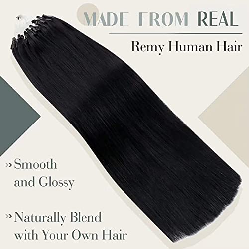Extensões de cabelo de cabelo micro anel laavoo Extensões de cabelo preto reais Extensões de cabelo humano Micro Breads